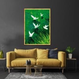 Affiches de colombes blanches en vol impression nature cadre