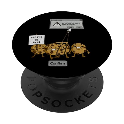 Cookies protestando por la flecha para presionar el botón de eliminación regalo PopSockets PopGrip...