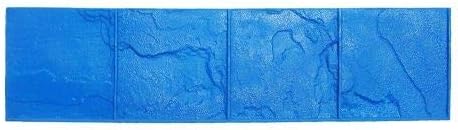 Slate Tile Concrete Stamps for Borders by Walttools | Classic 8 inch Stone Tile Decorative Pattern, Sturdy Polyurethane Texturing Mat, Realistic Detail (4 Piece Set)