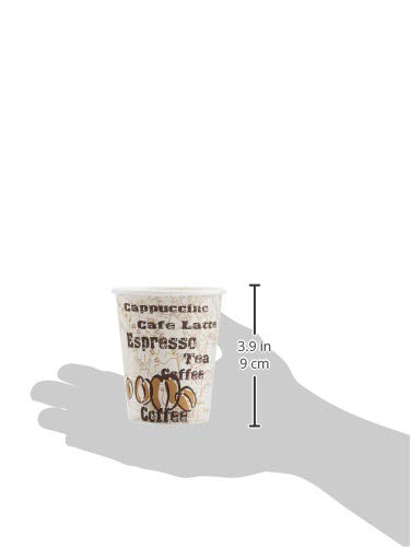 Amazon Basics Single Wall Hot Cup, Café Design, 8 oz, 100-Count