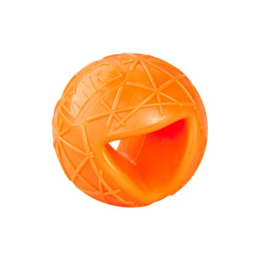 Martin Rütter Hundeball „Moby“ Orange – schwimmfähiges Hundespielzeug aus 100% Naturmaterial, springt unvorhersehbar und fördert Spiel, Bewegung & Auslastung