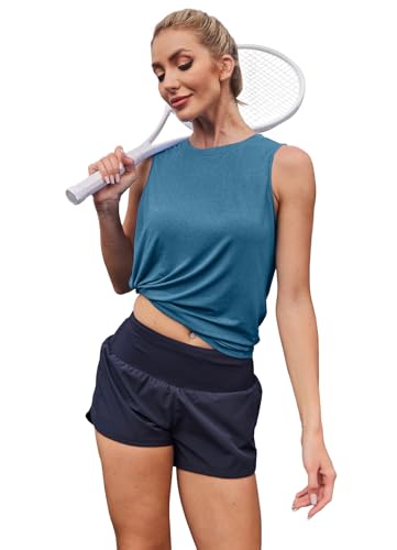 Image of Womens Workout Tank Tops Lightweight Sleeveless Shirts for Women Loose Fit Tops for Athletic Running Tennis Yoga