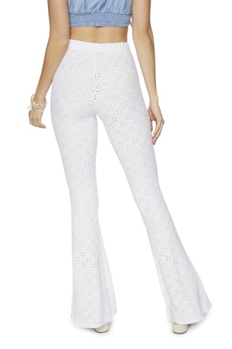 Forever 21 Women's Pointelle High-Rise Flare Pants4