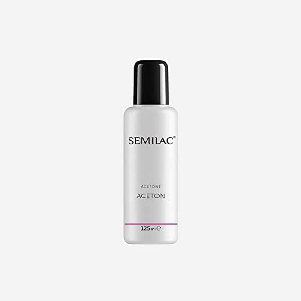 Semilac 100% Pure Acetone Salon Strength Nail Polish Remover For Gel Nail Polish Soak Off Gel Polish Acrylic Nails And Fibreglass Extensions. Dermatologically Tested. 125ml