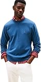 Tommy Hilfiger Herren Sweatshirt Seasonal Fleece mit Rundhalsausschnitt, Blau (Aegean Sea), M