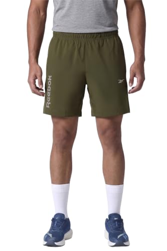 Image of Reebok Men's Polyester Running Shorts - Quick Dry Lightweight Sports Shorts for Men | Gym Shorts for Men | Training Fitness Running Shorts - Secure Drawcord Waistband