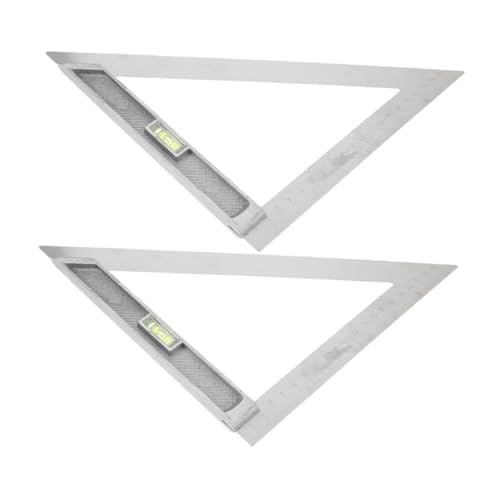 NULYLU Precision Metal Measuring Ruler Carpentry Square Framing Square 2pcs Art Geometric Ruler Woodworking Tool Kit