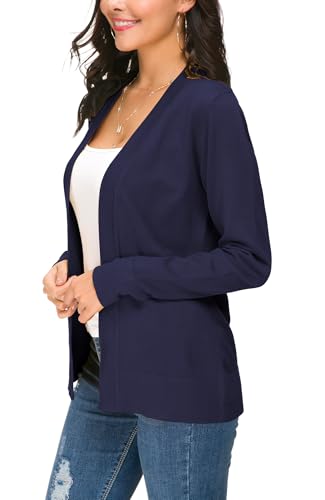 Image of EXCHIC Women's Long Sleeve Open Front Cardigan Sweater Lightweight Casual Knit Sweaters