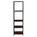 Walker Edison 4 Tier Open Shelf Metal Wood Tall Metal Bookcase Bookshelf Storage Home Office Storage Cabinet, 61 Inch, Dark Walnut