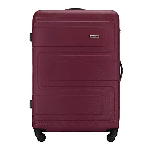 WITTCHEN Grande Valise Trolley ABS Rigide Chariot 4 Roues Serrure à Combinaison Bourgogne Cover