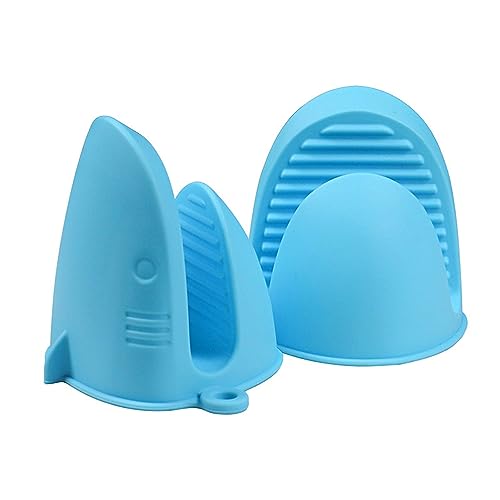 Cartoon Shark Shape Silicone Oven Mitts - Heat Resistant Cooking Pinch Grips