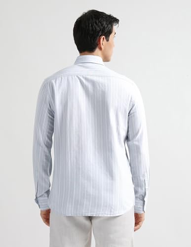 Image of Arrow Striped Slim Fit Mens Casual Shirts - 100% Cotton, Breathable & Comfortable, Full Sleeves Shirts for Men
