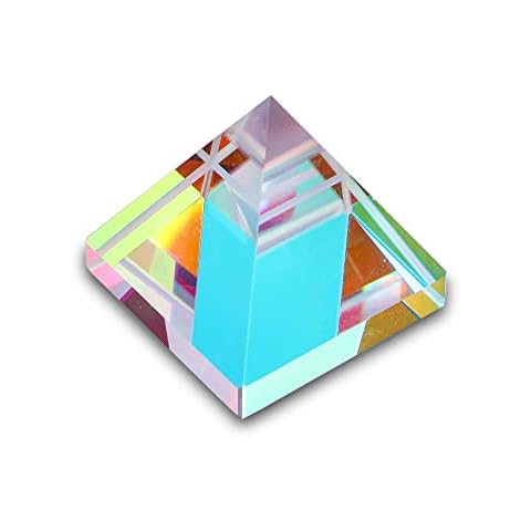 K9 Optische Glaskristalllinse, Pyramiden, farbige RGB-Dispersionsprisma, für Fotografie, Physik und Dekoration, 20 mm Cover