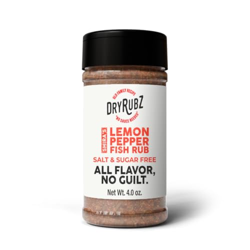DryRubz Lemon Pepper Fish Rub- Salt and Sugar Free Seafood Seasoning with Zesty Citrus and Cracked...