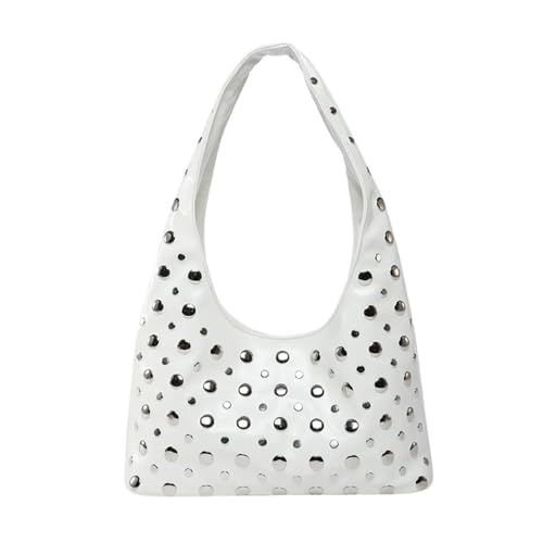 Sac portable rivets en métal avec bandoulière amovible et style punk