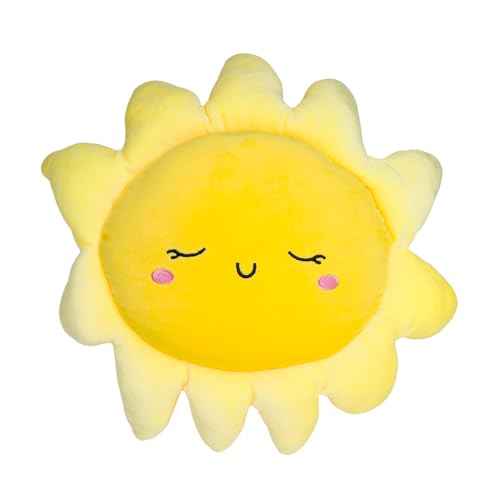 Cojín de Sol Suave para Niños, Almohada Decorativa de Peluche con Relleno Suave y Diseño Amarillo regalo para niños Ideal para Sofá Cama Habitación Infantil Regalo para Cumpleaños o San Valentín