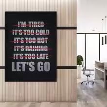 LMAIWANG Lets Go plakat motywacyjne cytaty obraz minimalistyczny pozytywny sztuka ścienna salon dom biuro dekoracja Cuadros druk na płótnie (60 x 90 cm/ramka)
