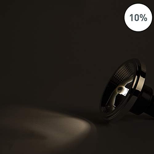 LUEDD AR111 GU10 LED lamp at 10% brightness