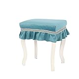  Yi Chen Décoratif Coiffeuse Housse Tabouret avec Jupe,Doux Velours Housse De Banc De Piano Épaissir Antidérapante Tabouret De Maquillage Siège Anti-poussière Housse De Protection-vert-25X35cm