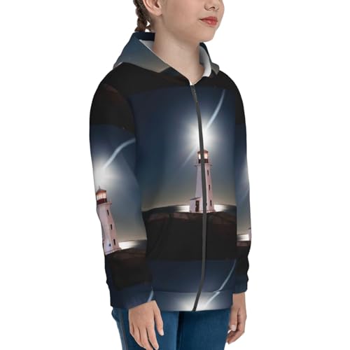 Peggy's Cove Lighthouse Kids Pullover Hoodies Boys Zip Up Sweatshirts Girls Athletic Clothes with Pocket4