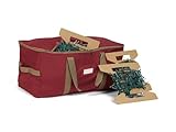 Covermates Keepsakes Christmas Light Storage Bag - Carrying Handles, ID Window - Holiday Storage-Red