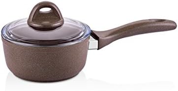 Granite Stock Pot with Tempered Glass Lid | Non-Stick | Scratch-Resistant Forged Aluminum | PFOA Free QuanTanium Coating | Even Heating Cooking Dishware Includes Storage Bag (8-Quart)