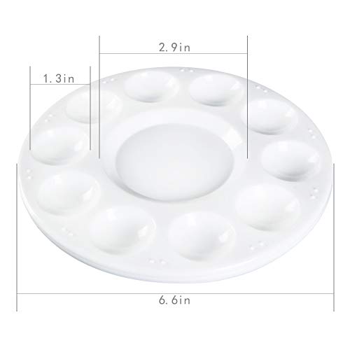 Haneye Paint Tray Palettes 15 Pcs, Round Plastic Pallets for Kid, Adult, Student Acrylic Oil Watercolor Craft Professional DIY Art Painting
