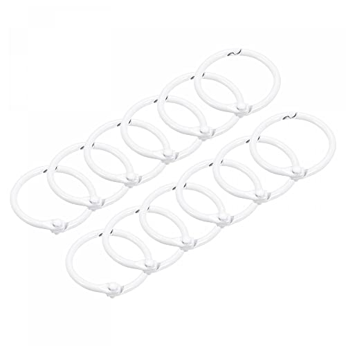 uxcell Loose-Leaf Binder Rings, 30mm/ 1.2 inch Metal Book Ring Key Holder for Home, Office Supplies, White, 12Pack