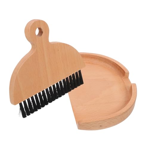 PRETYZOOM 1 Set Spazzola Per La Spazzatura Spazzola Ampia Mini Scopa a Piccola Spazzola Da Tavolo Scopa Portatile Pennello Per Spolverare La Tastiera Kit Scopa Da Scrivania Di Legno