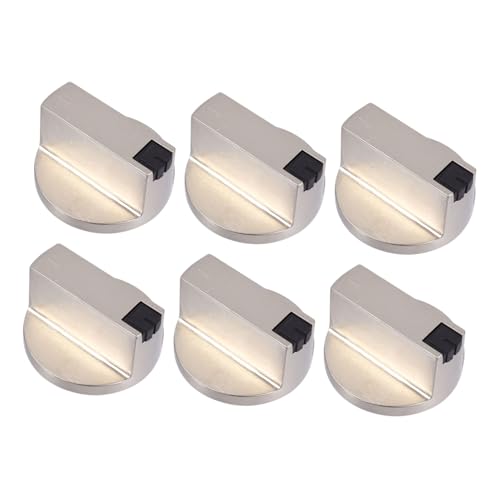 Homoyoyo 6 piezas Botones de Control para Estufa de Gas de Diseño Convexo Material Metálico Duradero para Cocinas de Gas Ángulo Recto