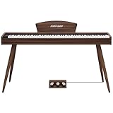 KIMFBAY 電子ピアノ 88鍵盤 ハンマーアクション鍵盤 木製スタイル 電子ピアノ フランス製DREAM音源 3本ペダル MIDI端子対応 初心者 マスター 練習用 日本語説明書 ライトブラウン
