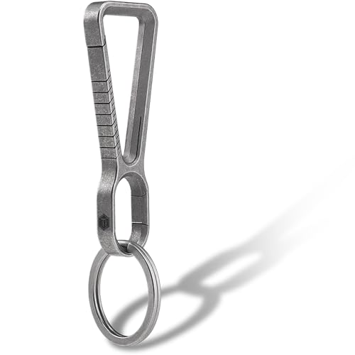 Image of KeyUnity KM01 Titanium EDC Keychain Clip with Bottle Opener, Quick Release Carabiner Key Ring Holder for Men