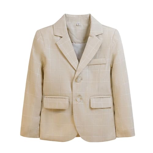 Reviews de Trajes y Blazers para Niño los más recomendados. 48 Blazers Formales para Niño, Chaqueta de Traje Informal con Botones, Trajes Ajustados Lisos, Abrigos Escolares, Blazer de Esmoquin para Cenas y Fiestas CC5-Khaki 7 Años 8 Años
