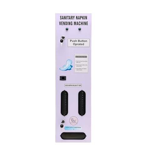 Image of By VP Industries (Push Button Operated | Capacity-100 Pads) Sanitary Napkin Vending Machine Vartical | Operates by Push Button to dispense a napkin without requiring payment.