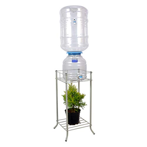 Image of D&V Engineering Metal Water Dispenser /Can /Pot /20 L Bottle Holder /stand for Home & Kitchen, Office, School, Hospitals. (Square Ring size 27x27 cm, Height- 53 cm, Grey).