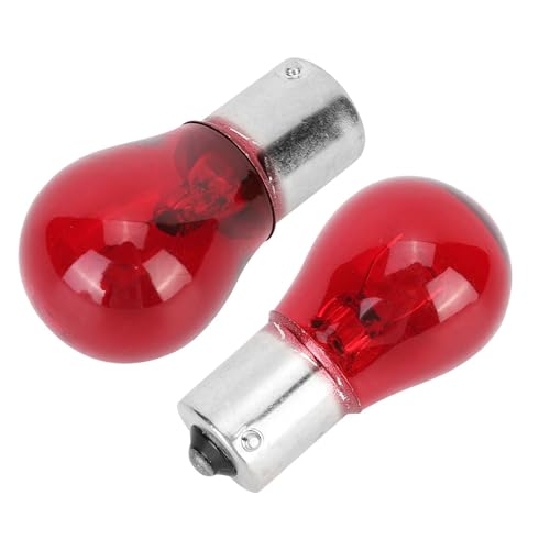 Klanata 12V 21W PR21W Red Light Bulb, 1156S 25/BA15S Base, Replacement for Car Brake Stop Signal and Tail Lights