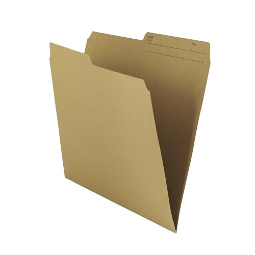 Hilroy Enviro-Plus Recycled File Folders, Letter Size, 100 Per Box, Sand Colour (55074) image 1