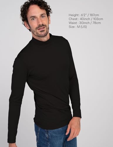 LAPASA Mens Thermal Underwear Top Fleece Mock Neck Long Sleeve Shirt Base Layer Undershirt Lightweight Midweight M102/M1232