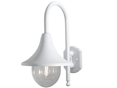 LED Downlight Außenwandleuchte im Landhausstil aus Aluminium Weiß, Höhe...