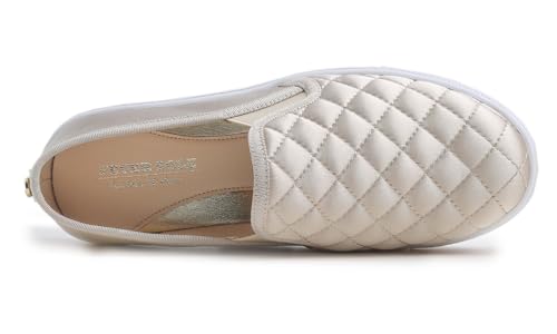 Image of FEVERSOLE Women's Casual Slip On Sneaker Comfort Quilted Loafer Flats