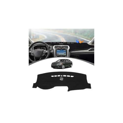 FIILINES Dash Cover Fit for 2013-2020 Ford Fusion (S, SE, Titanium, Hybrid, Sport, Platinum, Energi) Dash Mat for Fusion Accessories Dashboard Pad Carpet Non-Slip Polyester Protector No Glare Black by FIILINES - Used condition - US$20.76