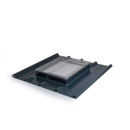 Lucarne de toit pour tôles bac acier ondulés profil 5 ondes – RAL 7016 Gris Anthracite – Vitre Synthétique incassable – LPP TERRACIEL KARE