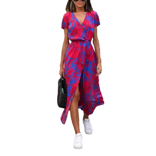 Robe décontractée à manches courtes Rfmfkkg et col en V ample