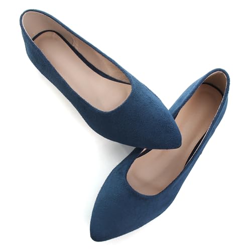 Image of Dear Time Women's Pointed Toe Ballet Flats Simple Casual Office Work Flats Slip-on Comfortable Shoes