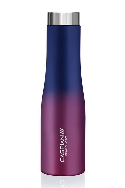 CASPIAN /// Aqua Dual Stainless Steel Water Bottle (Midnight Crimson, 1 Litre)| Leak Proof Thunder for Fridge Home Office Travel School Kids Boys Girls Adults Sports Gym Yoga 1