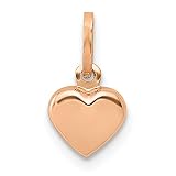 Avariah 14K Rose Gold Polished 3-D Heart Charm - 11mm - Made In Italy