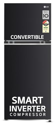 LG 246 L 3 Star Smart Inverter Frost-Free Double Door Refrigerator (, GL-S262SESX, Ebony Sheen, Convertible)