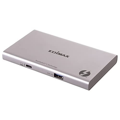 EDiMAX 5-in-1 Thunderbolt 4 Mini Slim Dock, 40Gbps, 3X 15W TB4 Ports, Single 8K@60Hz or Triple 4K Display, TD-405BP