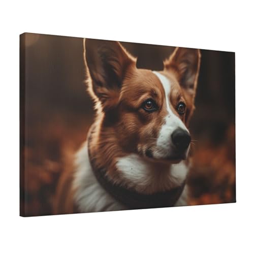 Impression portrait de Corgi sans cadre decoration murale maison 30x45 cm