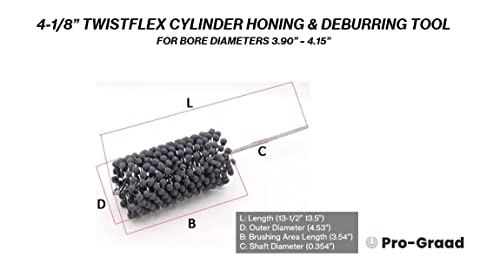Image of 4-1 /8 inch 240 Silicon Carbide TwistFlex Cylinder Hone for 3.9 inch- 4.15 inch Bores | Flexible cylinder hone for honing, deburring and cross-hatch finishing on steel, stainless, cast iron and ferrous metals